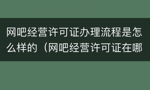 网吧经营许可证办理流程是怎么样的（网吧经营许可证在哪里办）