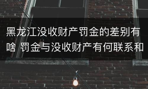 黑龙江没收财产罚金的差别有啥 罚金与没收财产有何联系和区别?