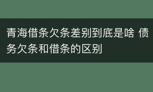 青海借条欠条差别到底是啥 债务欠条和借条的区别