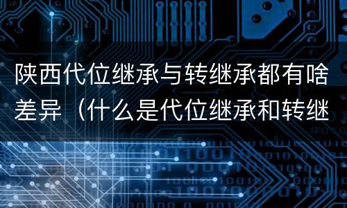 陕西代位继承与转继承都有啥差异（什么是代位继承和转继承）