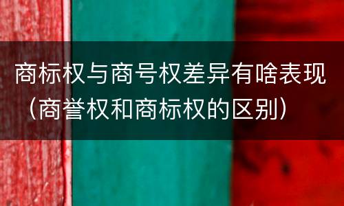 商标权与商号权差异有啥表现（商誉权和商标权的区别）