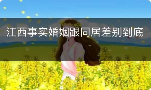 江西事实婚姻跟同居差别到底