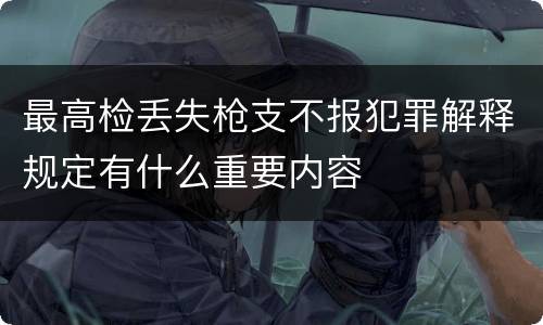 最高检丢失枪支不报犯罪解释规定有什么重要内容