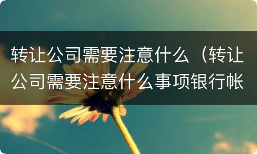 转让公司需要注意什么（转让公司需要注意什么事项银行帐户有余额怎么处理）