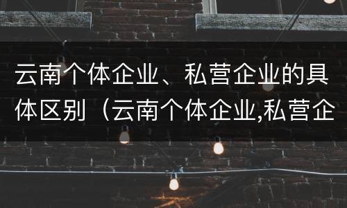 云南个体企业、私营企业的具体区别（云南个体企业,私营企业的具体区别是什么）