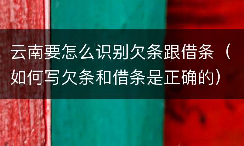 云南要怎么识别欠条跟借条（如何写欠条和借条是正确的）