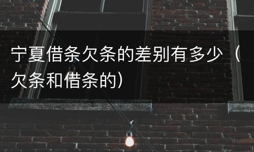 宁夏借条欠条的差别有多少（欠条和借条的）