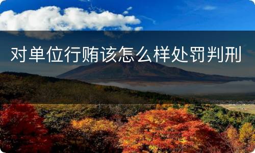 对单位行贿该怎么样处罚判刑