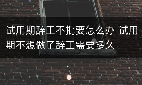 试用期辞工不批要怎么办 试用期不想做了辞工需要多久