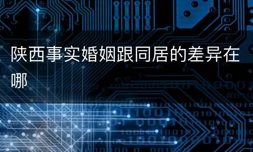 陕西事实婚姻跟同居的差异在哪