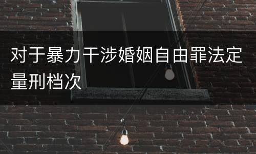 对于暴力干涉婚姻自由罪法定量刑档次