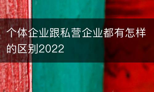 个体企业跟私营企业都有怎样的区别2022
