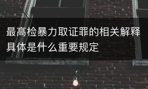 最高检暴力取证罪的相关解释具体是什么重要规定
