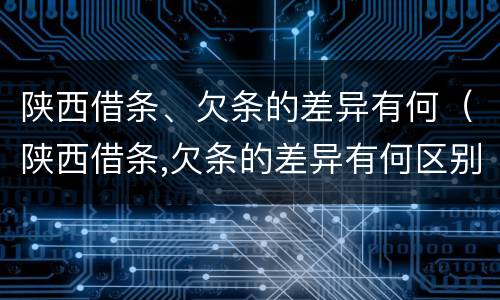 陕西借条、欠条的差异有何（陕西借条,欠条的差异有何区别）