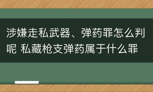 涉嫌走私武器、弹药罪怎么判呢 私藏枪支弹药属于什么罪