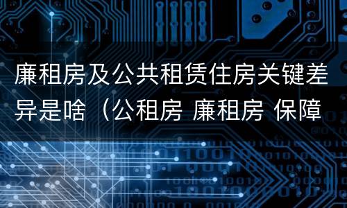 廉租房及公共租赁住房关键差异是啥（公租房 廉租房 保障性住房区别）