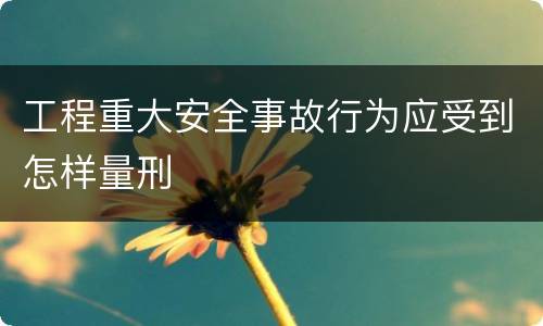 工程重大安全事故行为应受到怎样量刑