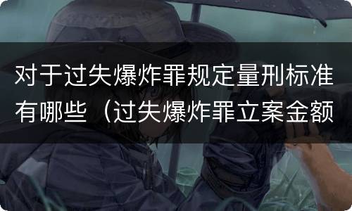 对于过失爆炸罪规定量刑标准有哪些（过失爆炸罪立案金额标准）