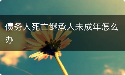 债务人死亡继承人未成年怎么办