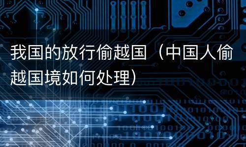 我国的放行偷越国（中国人偷越国境如何处理）