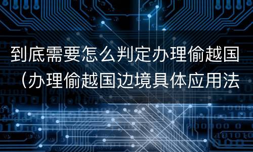 到底需要怎么判定办理偷越国（办理偷越国边境具体应用法律的解释）