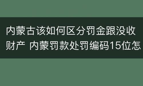 内蒙古该如何区分罚金跟没收财产 内蒙罚款处罚编码15位怎么缴纳