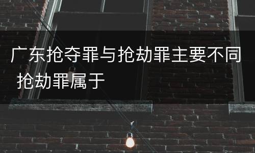 广东抢夺罪与抢劫罪主要不同 抢劫罪属于