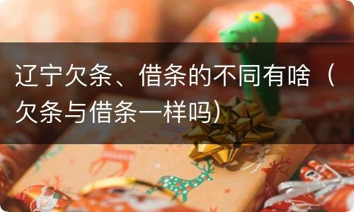 辽宁欠条、借条的不同有啥（欠条与借条一样吗）