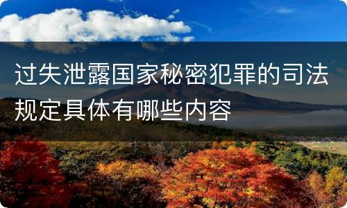 过失泄露国家秘密犯罪的司法规定具体有哪些内容
