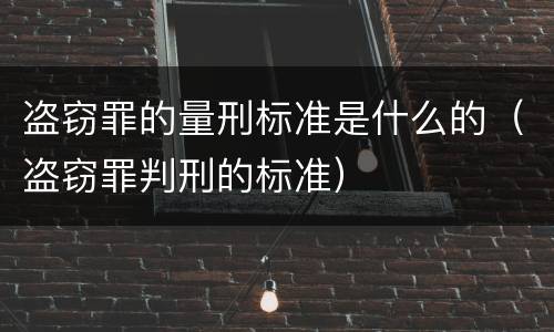 盗窃罪的量刑标准是什么的（盗窃罪判刑的标准）
