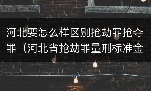 河北要怎么样区别抢劫罪抢夺罪（河北省抢劫罪量刑标准金额）