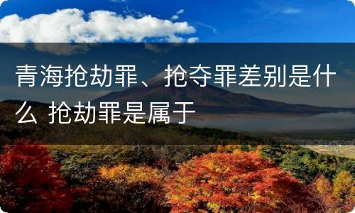 青海抢劫罪、抢夺罪差别是什么 抢劫罪是属于