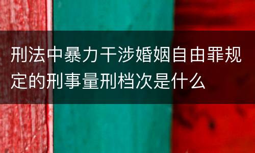 刑法中暴力干涉婚姻自由罪规定的刑事量刑档次是什么
