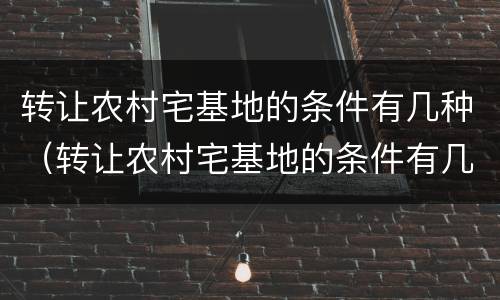转让农村宅基地的条件有几种（转让农村宅基地的条件有几种方式）