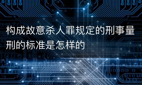 构成故意杀人罪规定的刑事量刑的标准是怎样的