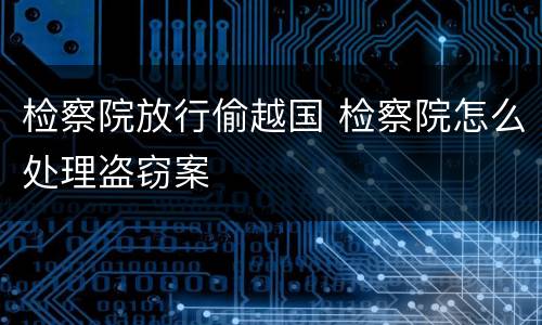 检察院放行偷越国 检察院怎么处理盗窃案
