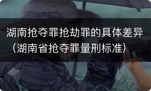 湖南抢夺罪抢劫罪的具体差异（湖南省抢夺罪量刑标准）