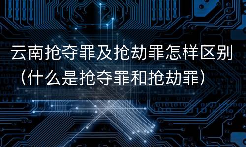 云南抢夺罪及抢劫罪怎样区别（什么是抢夺罪和抢劫罪）