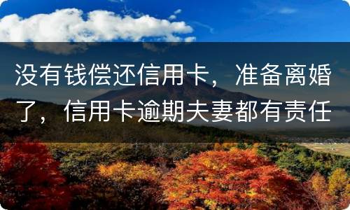 没有钱偿还信用卡，准备离婚了，信用卡逾期夫妻都有责任吗