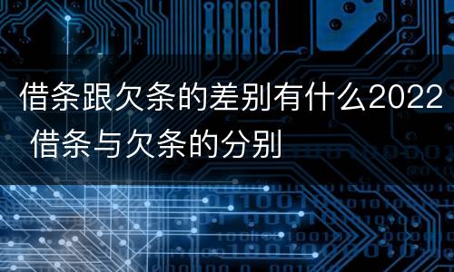 借条跟欠条的差别有什么2022 借条与欠条的分别