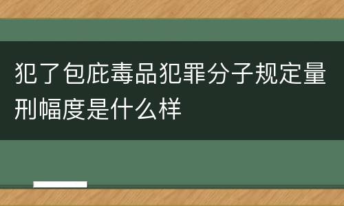 犯了包庇毒品犯罪分子规定量刑幅度是什么样