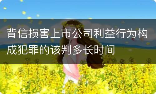 背信损害上市公司利益行为构成犯罪的该判多长时间