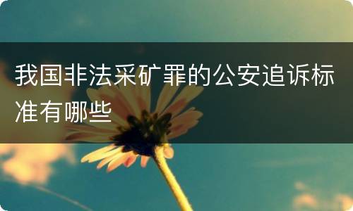 我国非法采矿罪的公安追诉标准有哪些