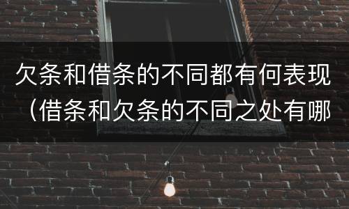 欠条和借条的不同都有何表现（借条和欠条的不同之处有哪些）