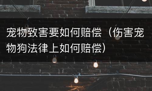 宠物致害要如何赔偿（伤害宠物狗法律上如何赔偿）