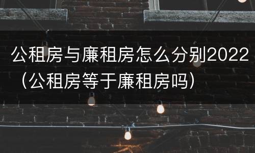 公租房与廉租房怎么分别2022（公租房等于廉租房吗）