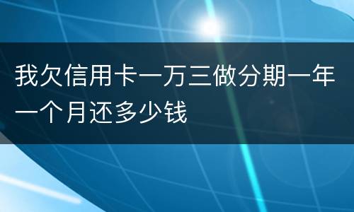 我欠信用卡一万三做分期一年一个月还多少钱