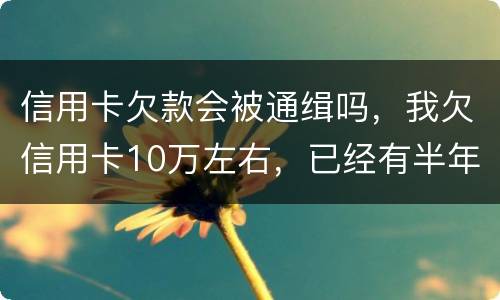 信用卡欠款会被通缉吗，我欠信用卡10万左右，已经有半年多没还了