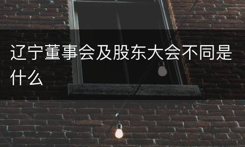 辽宁董事会及股东大会不同是什么