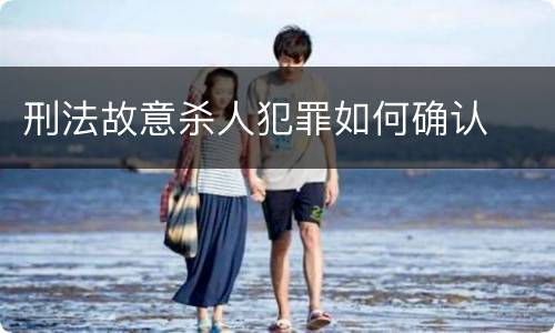刑法故意杀人犯罪如何确认